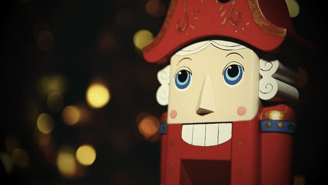 footage of wooden toy dark background
