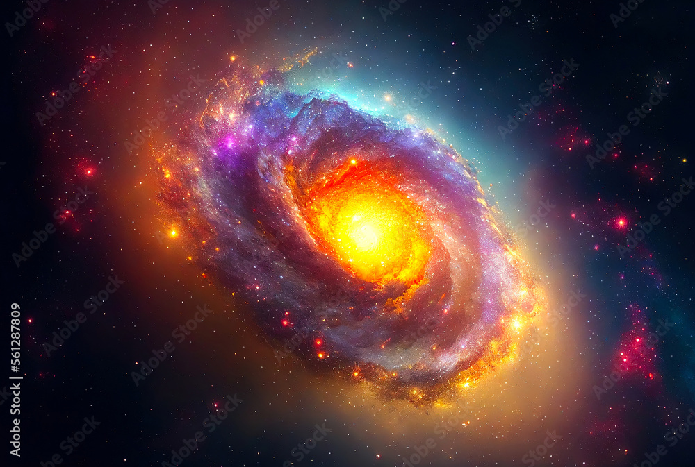 Aufkleber abstract background of outer space with ultra bright stars and comets on the theme of explosions and life in space