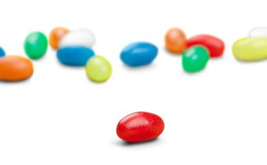 Obraz premium Green Jelly Bean, Standing out from the Crowd