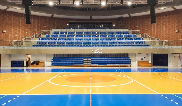 sports court at SESC building in Jundiai, Sao Paulo, Brazil