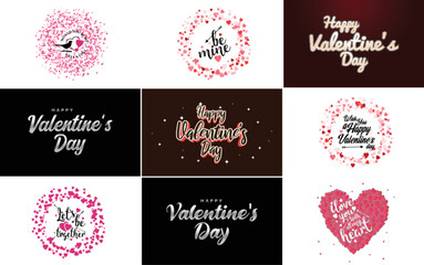 Fototapeta na wymiar Happy Valentine's Day typography poster with handwritten calligraphy text. isolated on white background