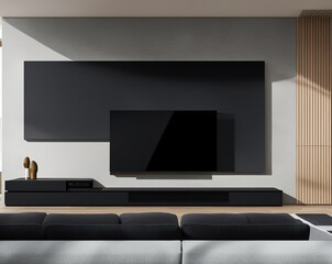 modern interior design with sofa and tv, 3d rendering