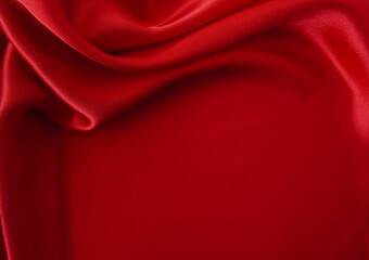 red fabric texture empty as waves (spot focus)
