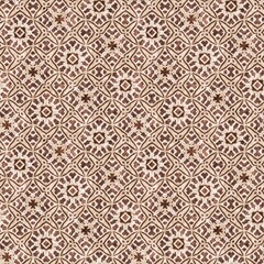 Mosaic geometric dark brown seamless texture pattern. Trendy kaleidoscope woven design for printed fabric. Rough abstract textile design. 