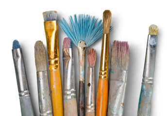 Old antique art paint brushes