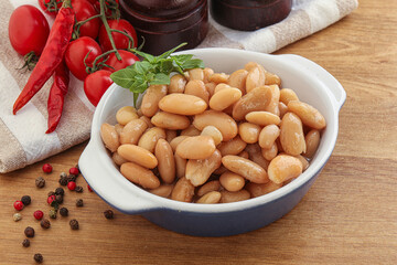 Whinte canned kidney beans in the bowl