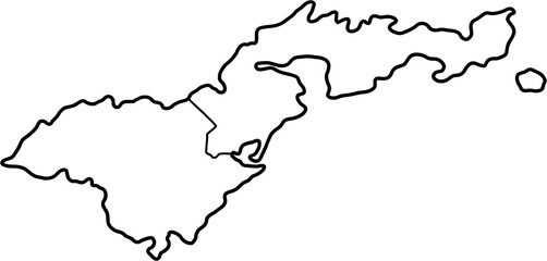 doodle freehand drawing of american samoa map.