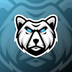 vector graphics illustration of a Polar bear in esport logo style. perfect for game team or product logo