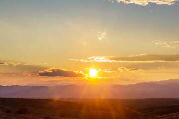 Mountains on sunset