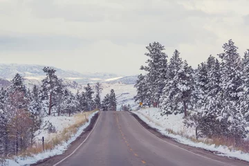 Badkamer foto achterwand Winter road © Galyna Andrushko