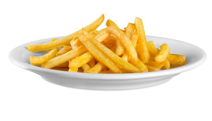 Fresh french fries in plate. Unhealthy Eating concept
