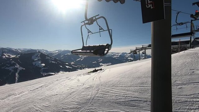 Mountains on ski lift