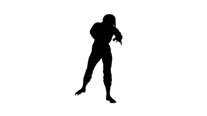 Black silhouette on a white background zombie walk . can use invert for alph chanel