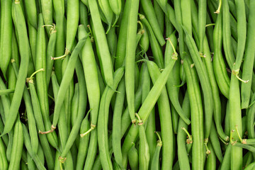 Green beans background. Vegan food.