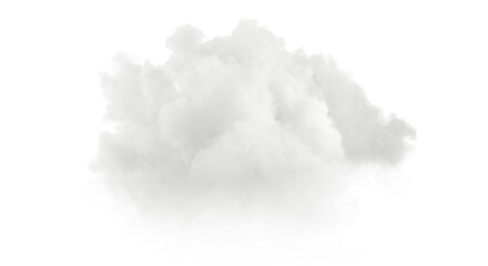 Soft fluffy cloud cut out backgrounds 3d rendering png file