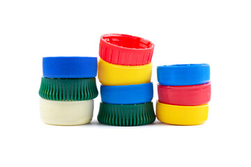 Different color bottle caps, excellent raw material for recycling.