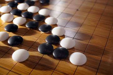Chinese Go or Weiqi game board.