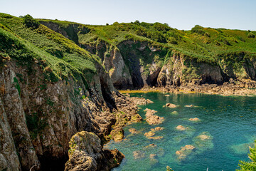 view of the coast of the island, Devil's hole, Jersey, Channel Islands