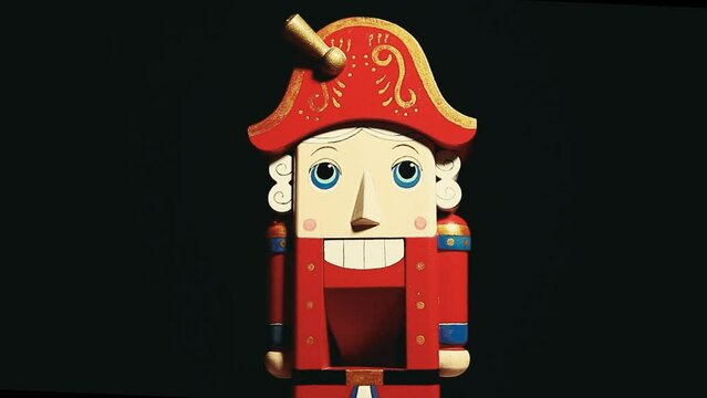 footage of wooden toy dark background