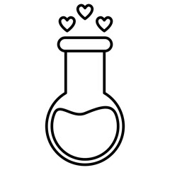 illustration of a flask with a love formula. romance valentine symbol