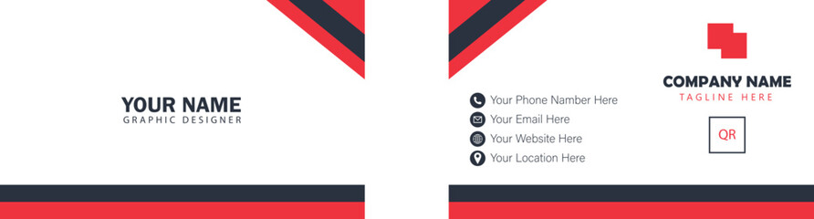 Simple Clean Red White and black Business design.