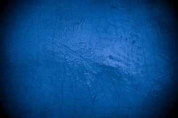 Old wall pattern texture cement blue dark abstract  blue color design are light with black gradient background.
