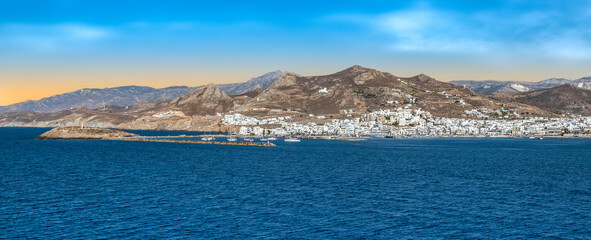 Naxos Greece, panoramic view of the city. - obrazy, fototapety, plakaty