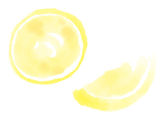 ぼんやりとしたレモンの優しい水彩イラスト
