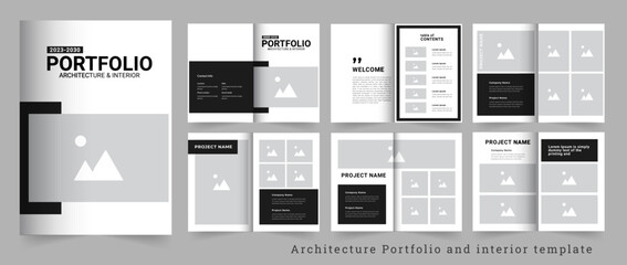 Fototapeta na wymiar Architecture or interior Portfolio design template