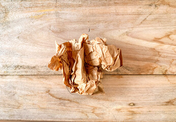 Fototapeta na wymiar waste brown paper bag food crumpled 