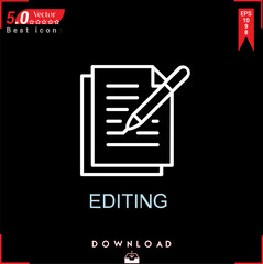 editing icon vector . Business marketing management, editing icons , simple, isolated, application , logo, flat icon for website design or mobile applications, 
UI  UX design Editable stroke. EPS10