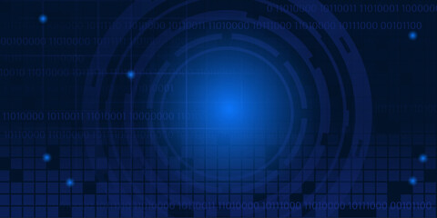 Technology abstract background, futuristic background, cyberspace concept. Blue futuristic network technology. Binary code