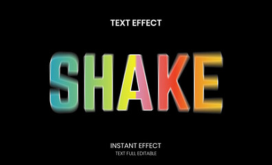 Shake text effect colorful, text editable