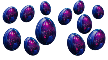 Easter eggs png, easter eggs transparent background, blue easter eggs