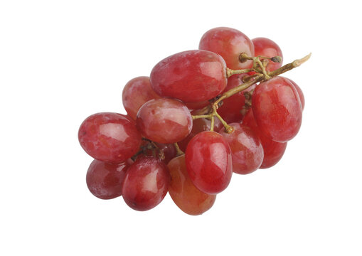 red grapes on a white background
