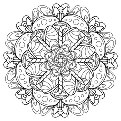 Black line drawings, Circle stripes for coloring.