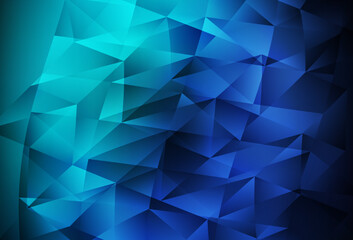 Obraz premium Dark Blue, Green vector background with triangles.
