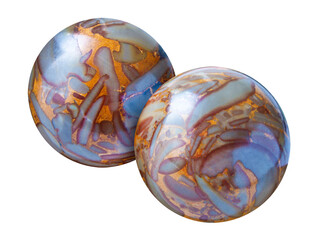 2 Qi Gong balls isolated on white background