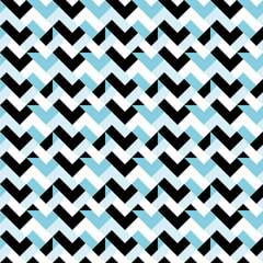 seamless pattern zig zag chevron black and blue