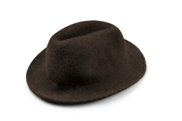 Old fashioned black hat isolated on white background