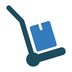 Delivery, hand trolley, package icon