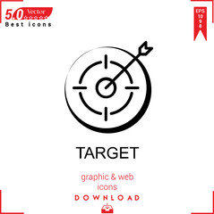 target icon vector . Business marketing management, target icons , simple, isolated, application , logo, flat icon for website design or mobile applications, 
UI  UX design Editable stroke. EPS10