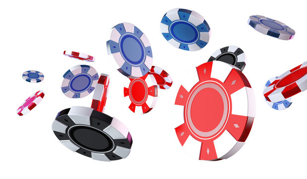 Casino Chips Blow Gambling Concept 3D PNG