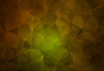 Dark Green, Yellow vector gradient triangles pattern.