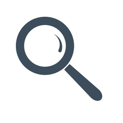 Magnifying glass silhouette icon. Search and research symbol. Zoom icon. Vector.