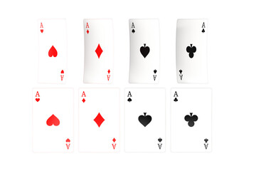 Set of Aces Poker Cards PNG Illustration