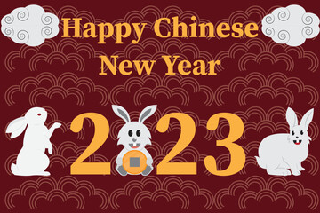 Fototapeta na wymiar 2023 year of the rabbit chinese new year celebration background