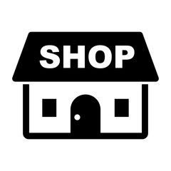 Store silhouette icon. Store symbol. Vector.