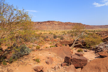 Twyfelfontein, site of ancient rock engravings in the Kunene Region of north-western Namibia.