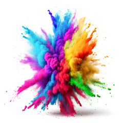 Colorful paint powder explosion. Generative AI. 